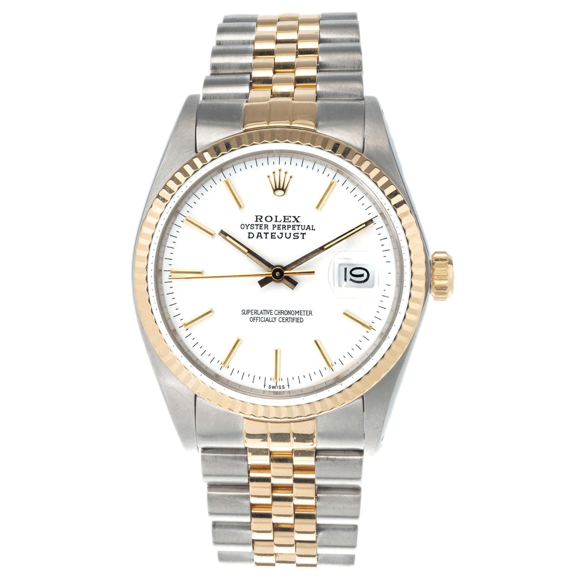 Rolex Yellow Gold Stainless Steel Datejust Men's Wristwatch
