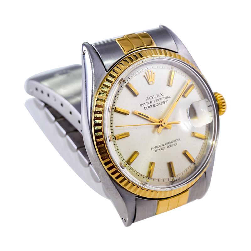 Rolex Yellow Gold Stainless Steel Datejust Oyster Perpetual Watch Dated 1970 1