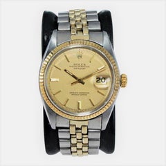 Rolex Yellow Gold Stainless Steel Datejust with Original Papers, circa 1979