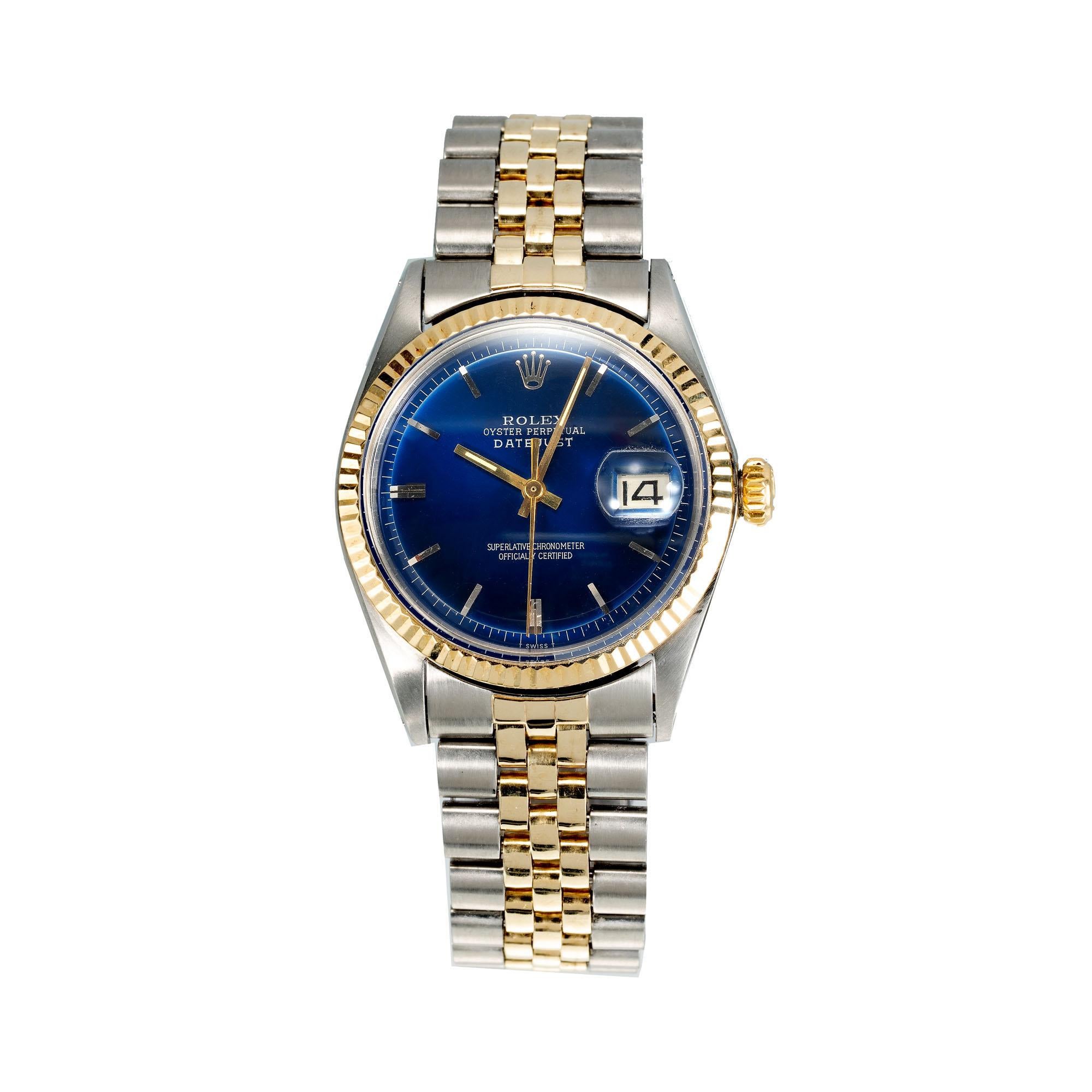 Rolex Yellow Gold Stainless Steel Datejust Wristwatch 2