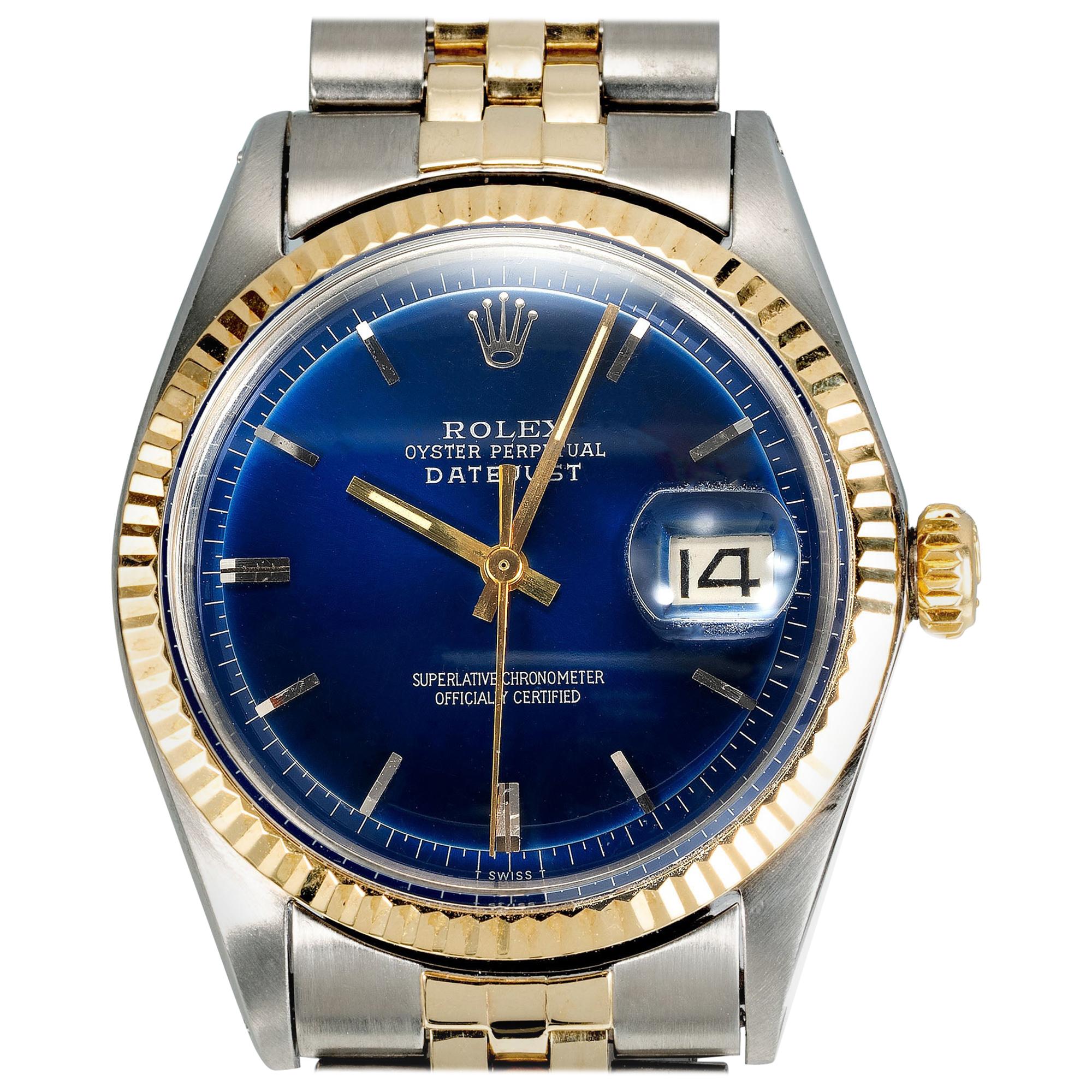 Rolex Yellow Gold Stainless Steel Datejust Wristwatch