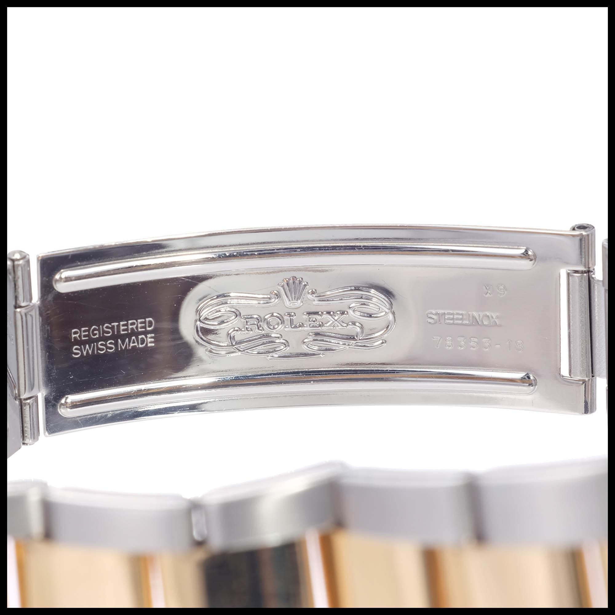 Rolex Yellow Gold Stainless Steel Datejust Wristwatch Ref 15223 3