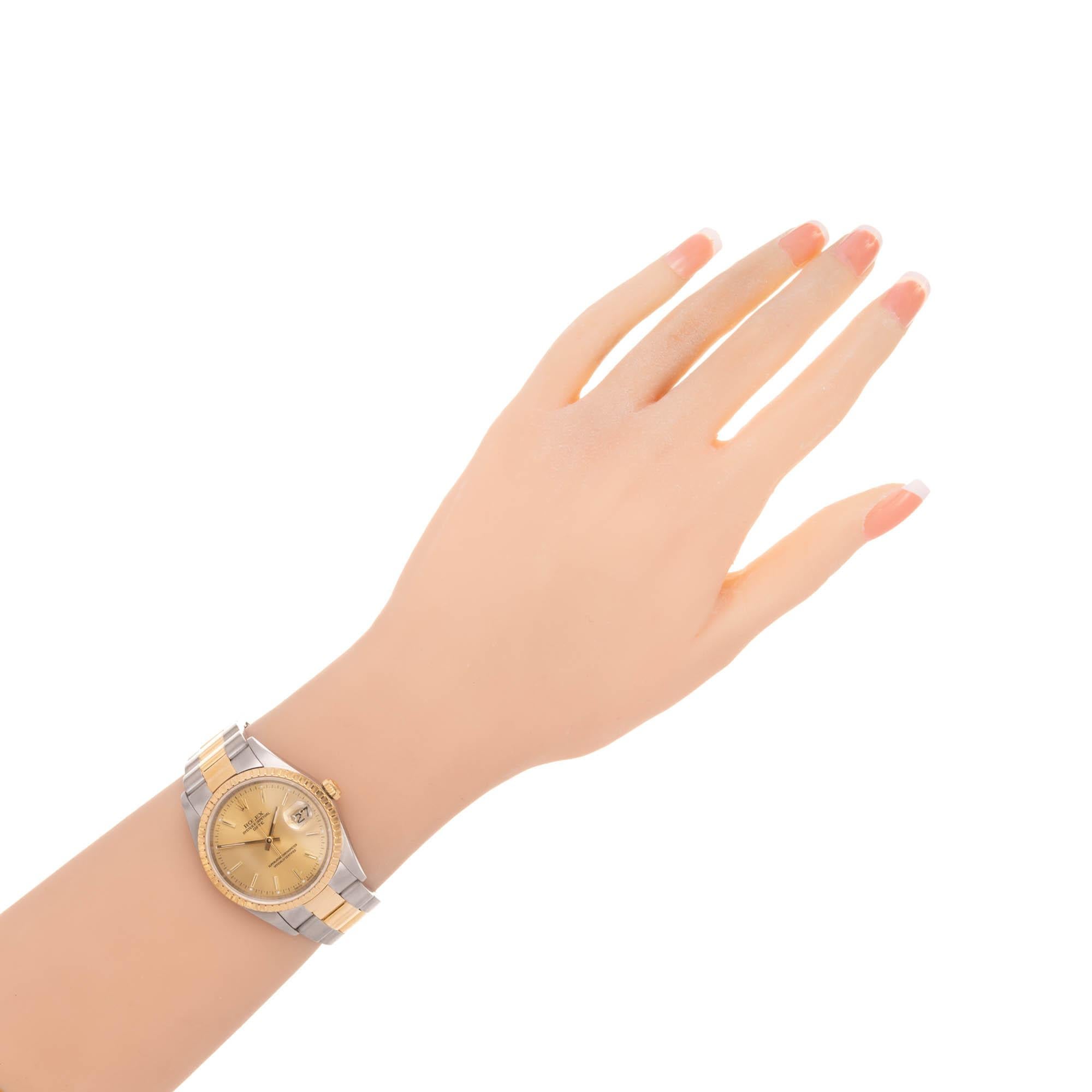 Rolex Yellow Gold Stainless Steel Datejust Wristwatch Ref 15223 4