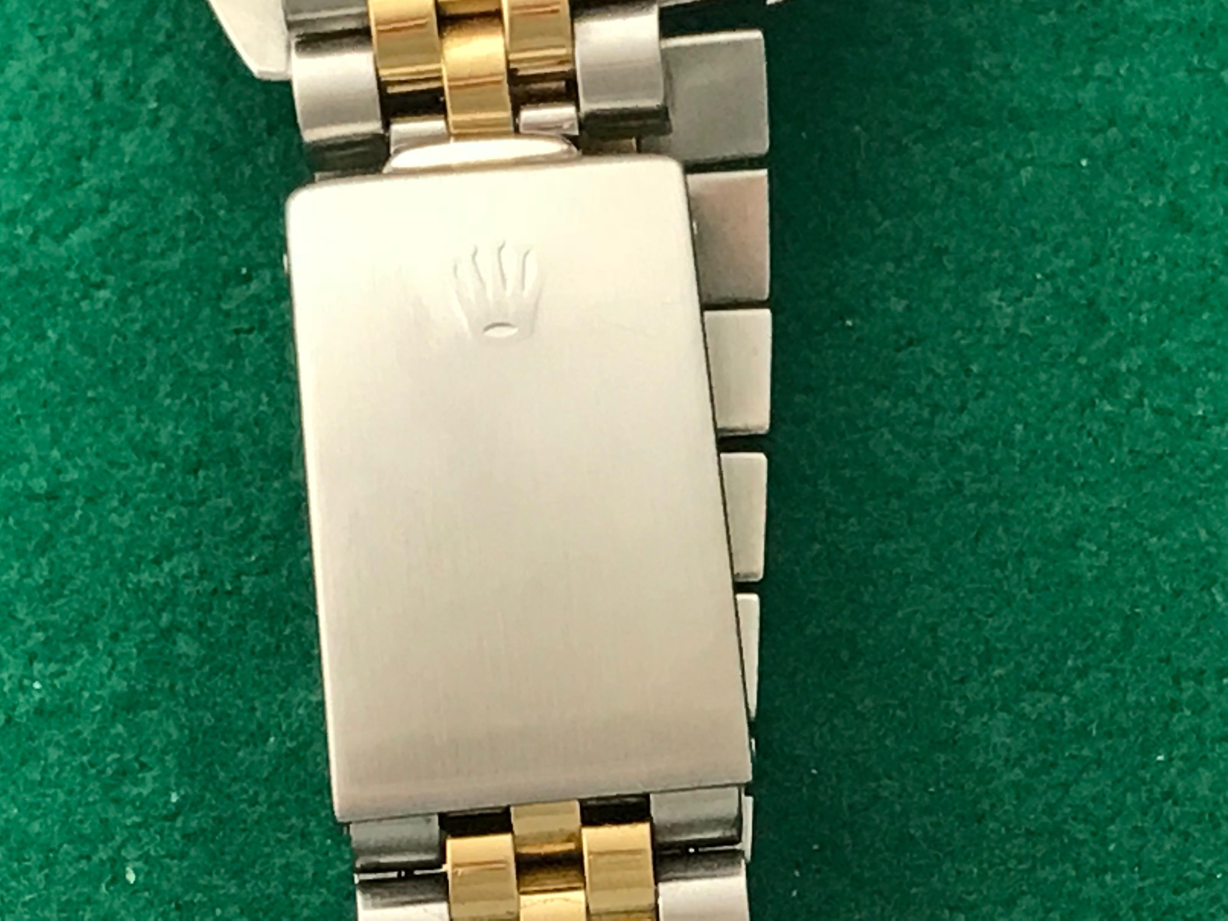 Men's Rolex Yellow Gold Stainless Steel Diamond Datejust Automatic Wristwatch 16013 