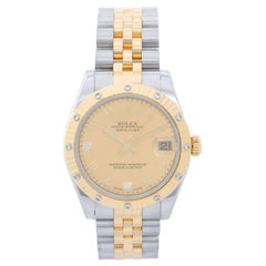 Rolex yellow gold Stainless steel Diamond Midsize Datejust Automatic Wristwatch