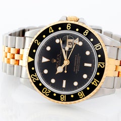Rolex Yellow Gold Stainless Steel GMT-Master II Automatic Wristwatch Ref 16713