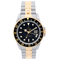 Rolex Yellow Gold Stainless Steel GMT-Master II Automatic Wristwatch Ref 16713