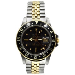 Rolex yellow Gold stainless steel GMT-Master Nipple Dial automatic Wristwatch