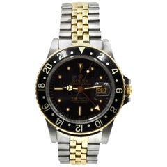 Antique Rolex yellow Gold stainless steel GMT-Master Nipple Dial automatic Wristwatch 