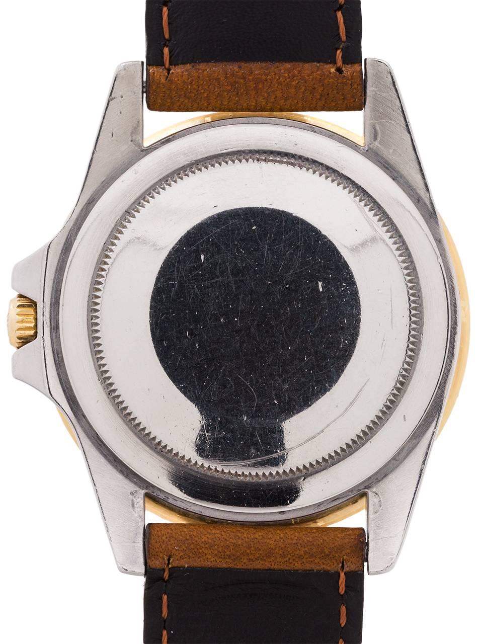 Men's Rolex Yellow Gold Stainless Steel GMT “Rootbeer” self winding wristwatch, c.1980