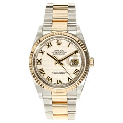 Rolex Yellow Gold Stainless Steel Men's Datejust Wristwatch Ref 16233