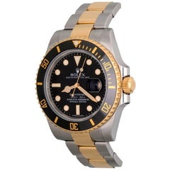 Rolex Yellow Gold Stainless Steel Submariner Ceramic Bezel Automatic Wristwatch