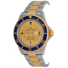 Rolex Yellow Gold Stainless Steel Submariner Oyster Date Automatic Wristwatch