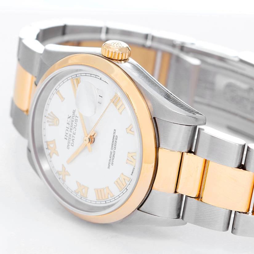 Rolex Yellow Gold Stainless Steel Two-Tone Datejust Oyster Automatic Wristwatch In Excellent Condition In Dallas, TX