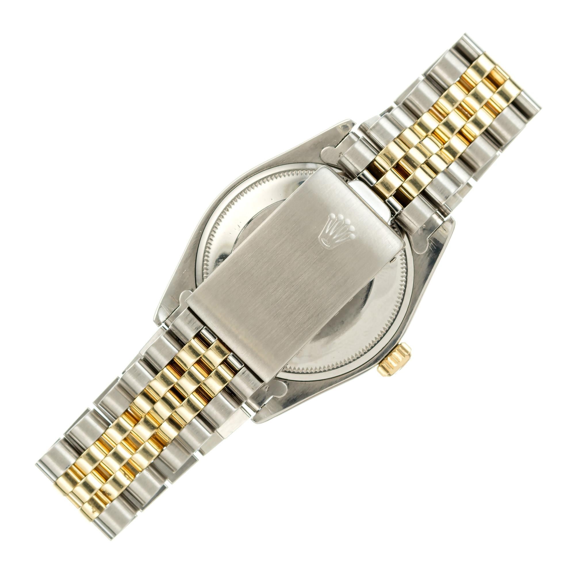 Rolex Yellow Gold Steel Date Wristwatch Ref 1505 In Good Condition In Stamford, CT