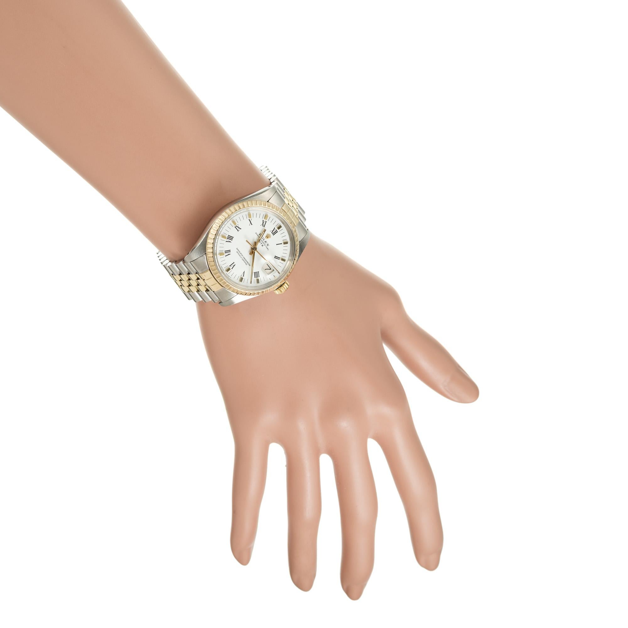 Rolex Yellow Gold Steel Date Wristwatch Ref 1505 2