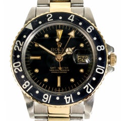 Rolex Yellow Gold Steel GMT Nipple Bezel Wristwatch Ref. 1675