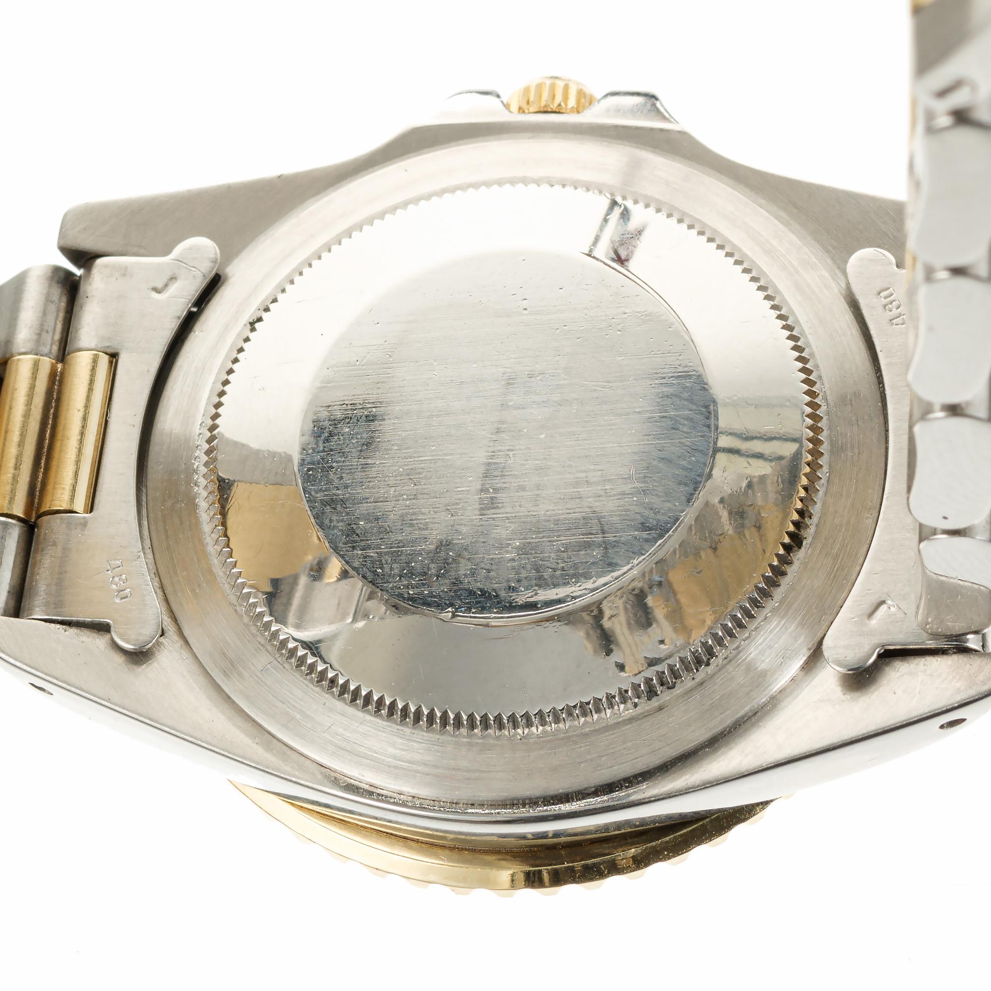 Rolex Gelbgold Stahl GMT Nipple Lünette Armbanduhr Ref. 1675 Herren im Angebot