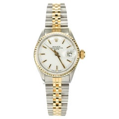 Vintage Rolex Yellow Gold Steel Ladies Date Wristwatch