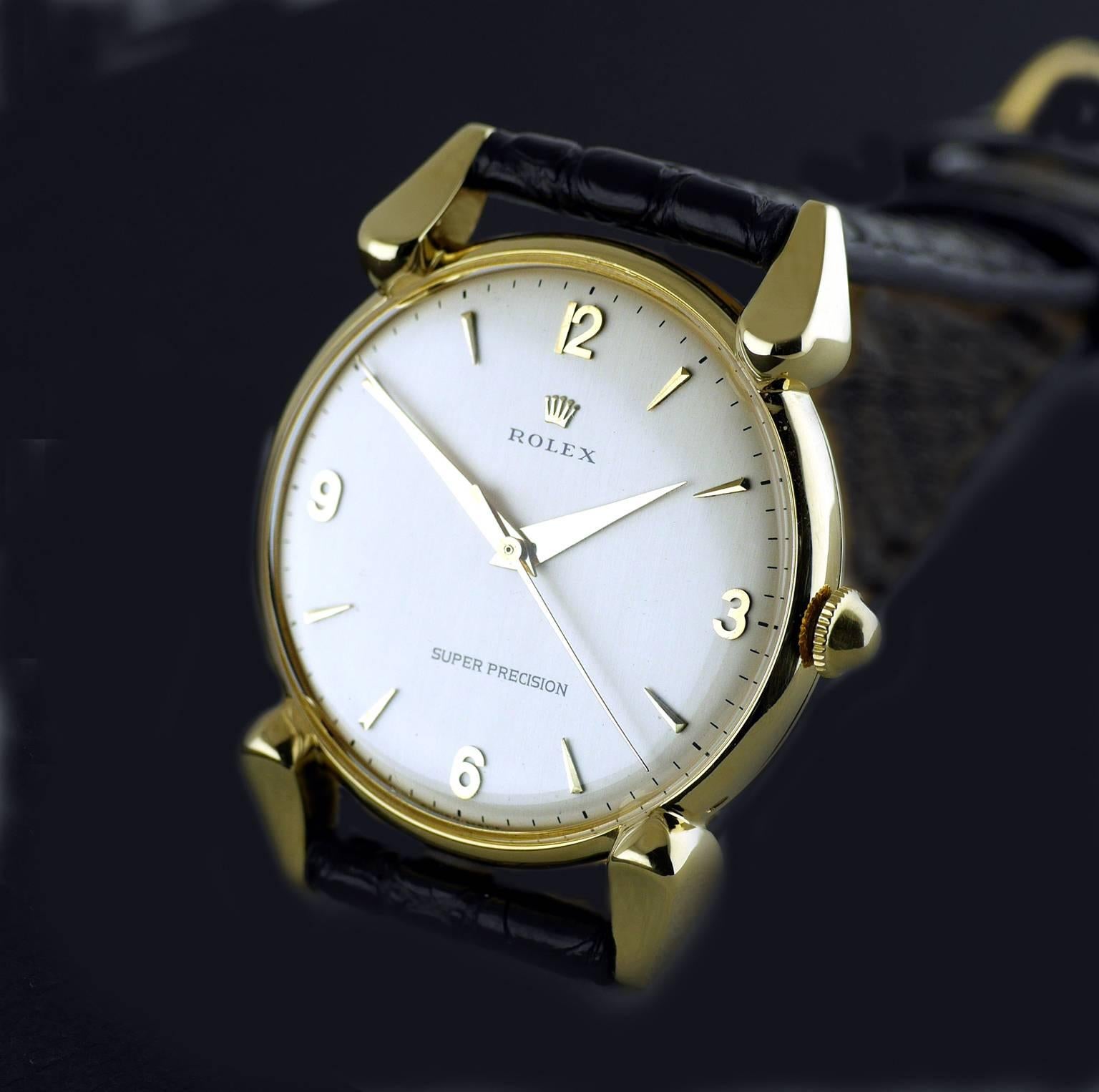 Women's or Men's Rolex Yellow Gold Super Precision Chronometer Wristwatch, circa 1949