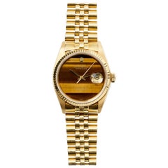 Rolex Yellow Gold Tiger's Eye Dial Datejust Automatic Wristwatch, 1980s
