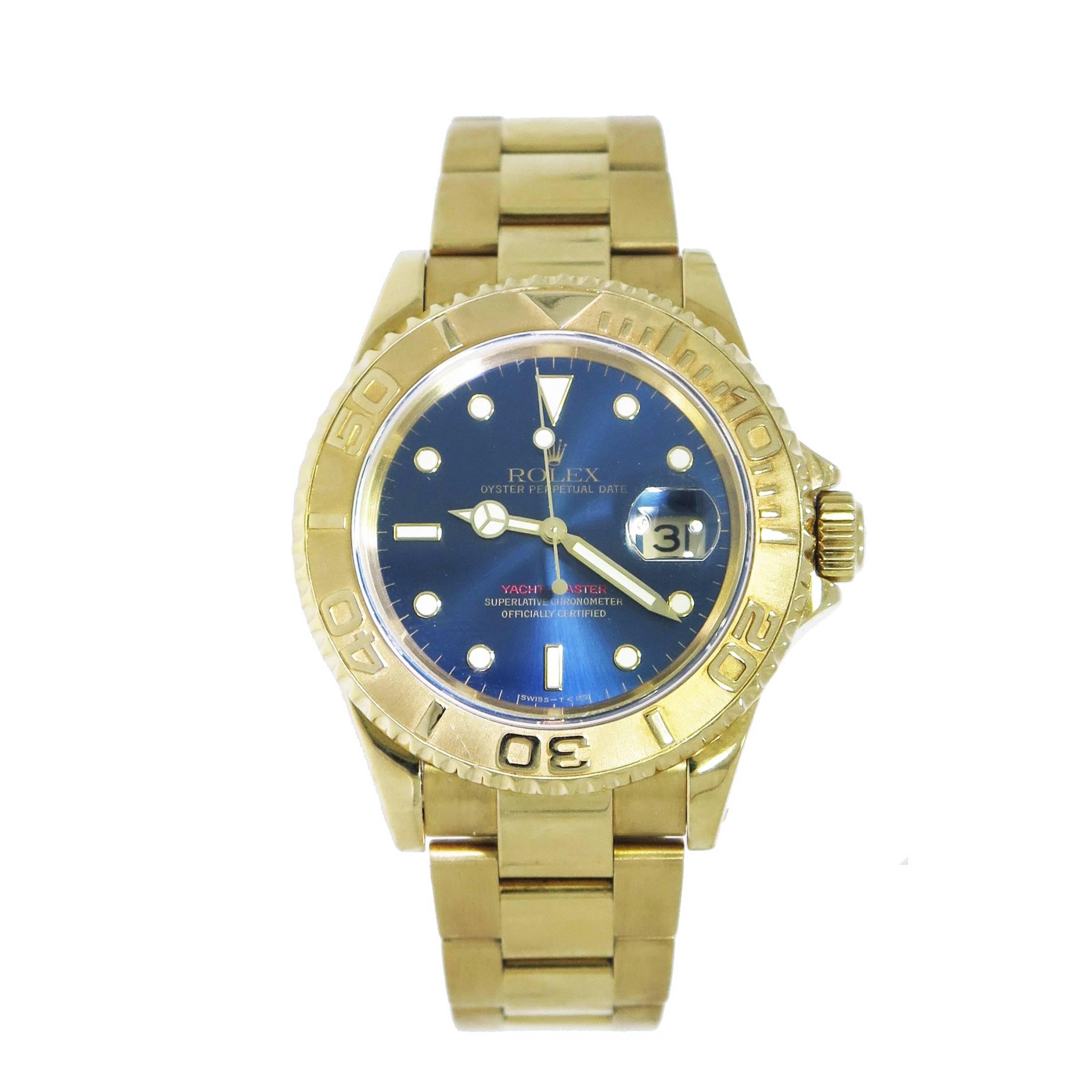 Rolex Yellow Gold Yachtmaster self-winding Wristwatch