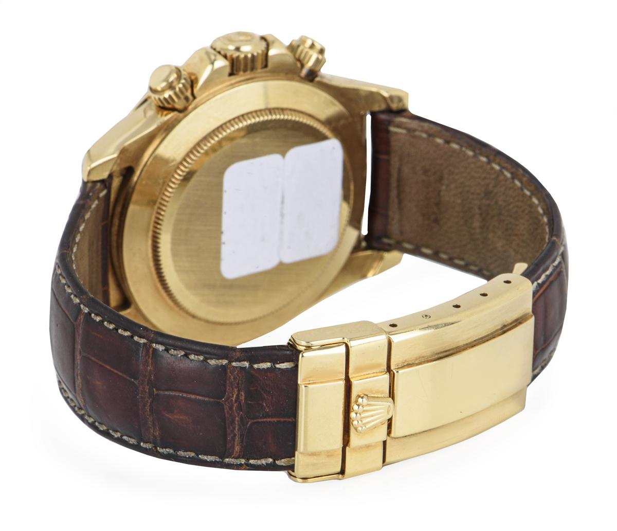 Rolex Zenith Cosmograph Daytona Yellow Gold Tachymetric Bezel Watch 16518 In Excellent Condition In Mayfair, London, London