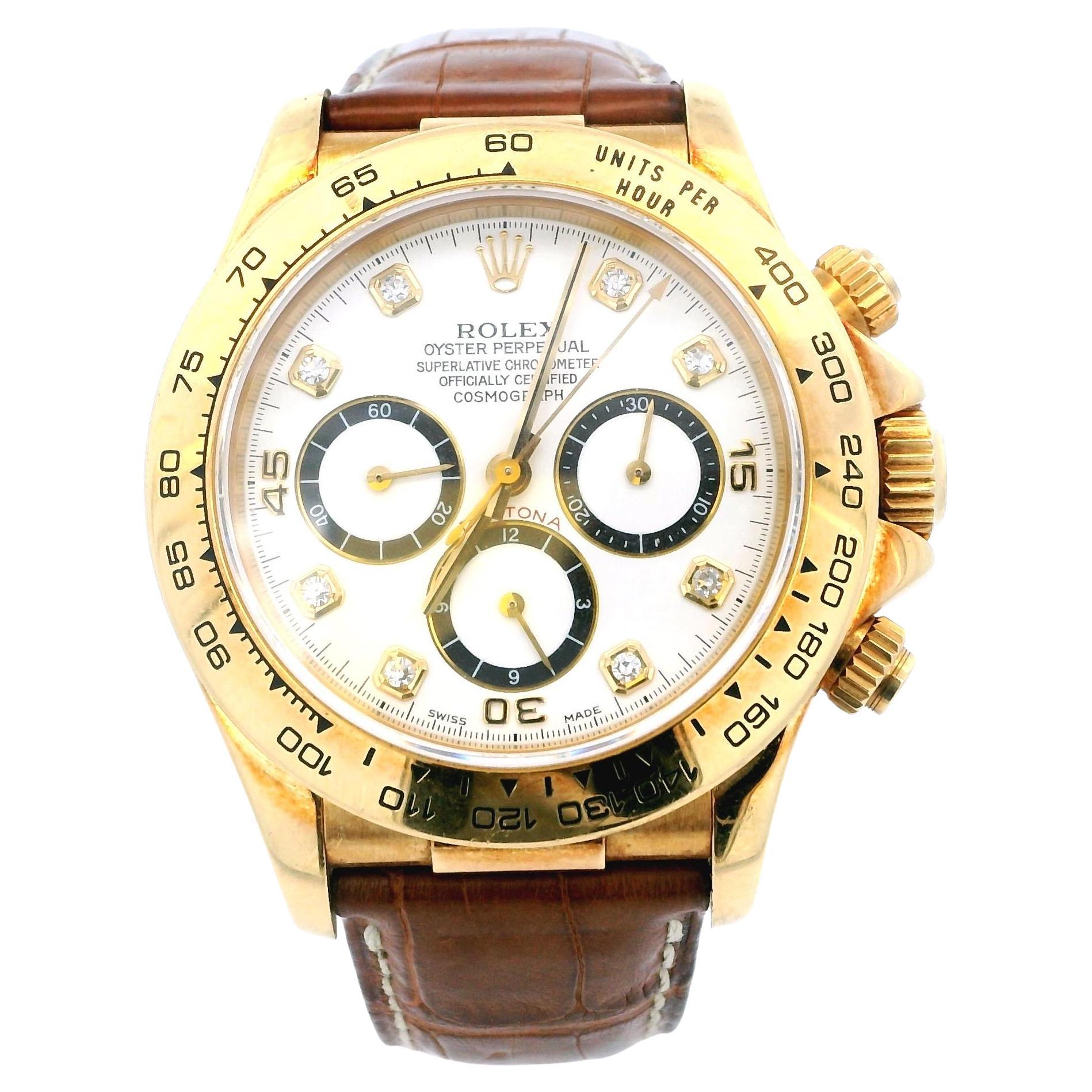 Rolex 'Zenith' Daytona 16518 Diamond Dial Watch