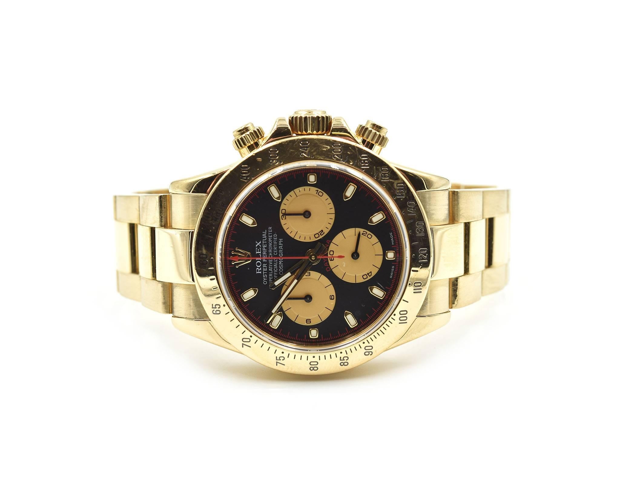 Rolex Yellow Gold Daytona Cosmograph automatic Wristwatch Ref 116528 In Excellent Condition In Scottsdale, AZ