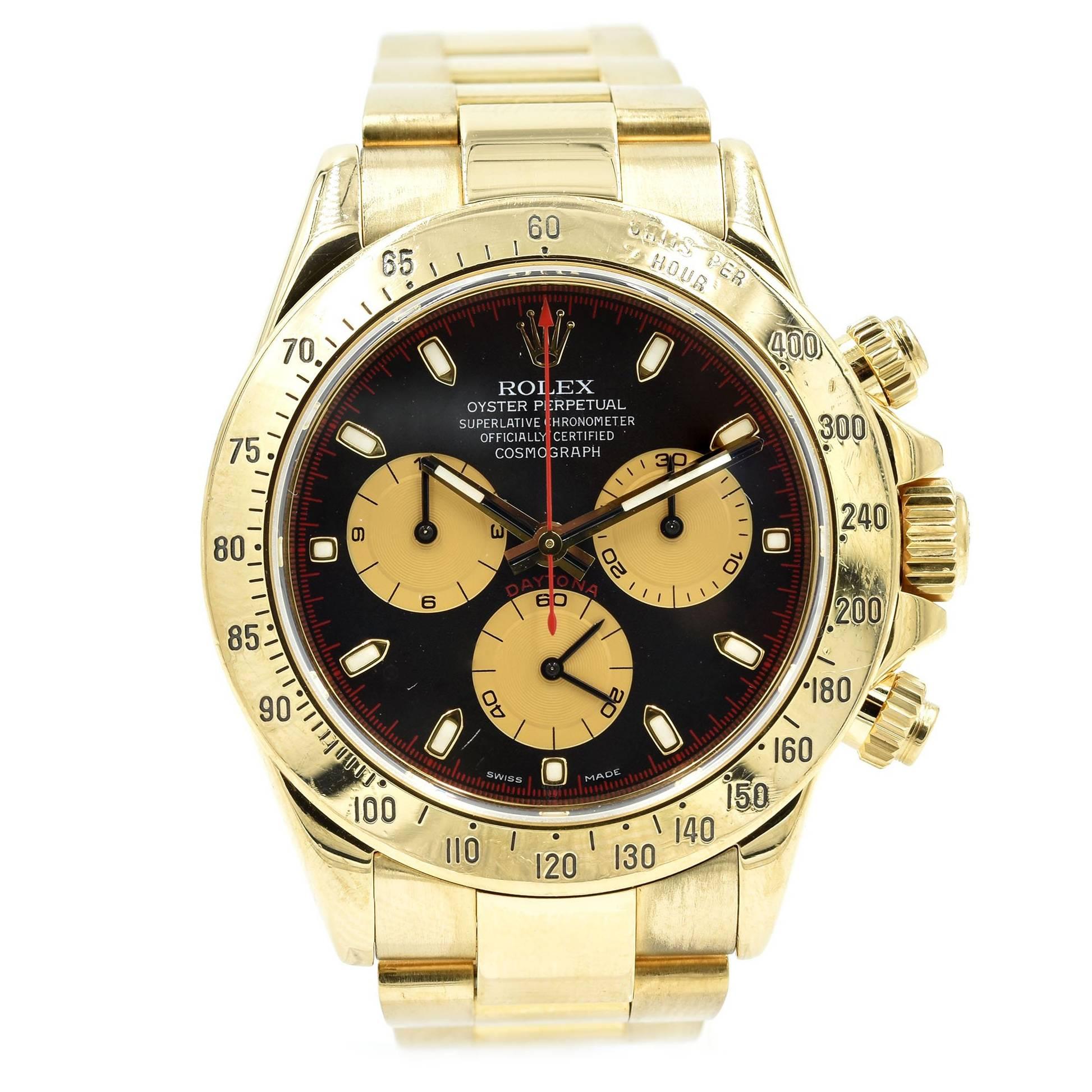Rolex Yellow Gold Daytona Cosmograph automatic Wristwatch Ref 116528