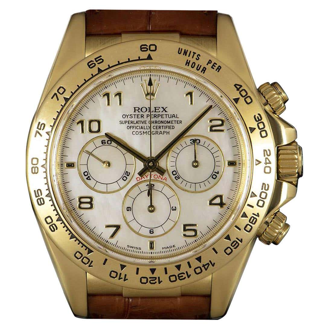 Rolex Zenith Movement Daytona Gold Mother-of-Pearl Dial 16518 Automatic ...