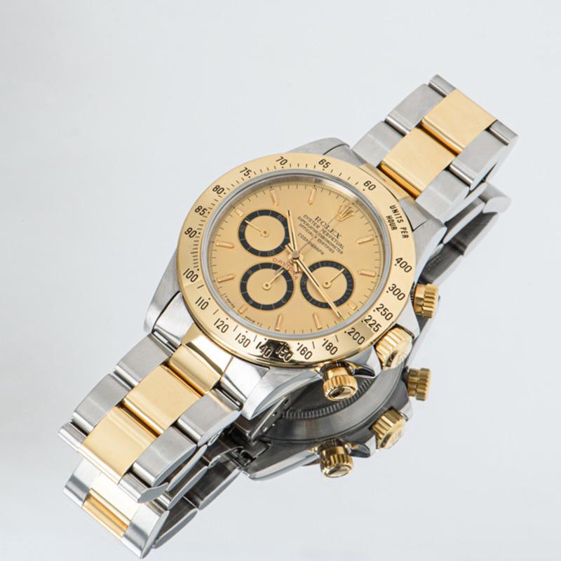 Rolex Zenith Movement Daytona Rare Champagne Mark I Montre flottante 16523 en vente 2