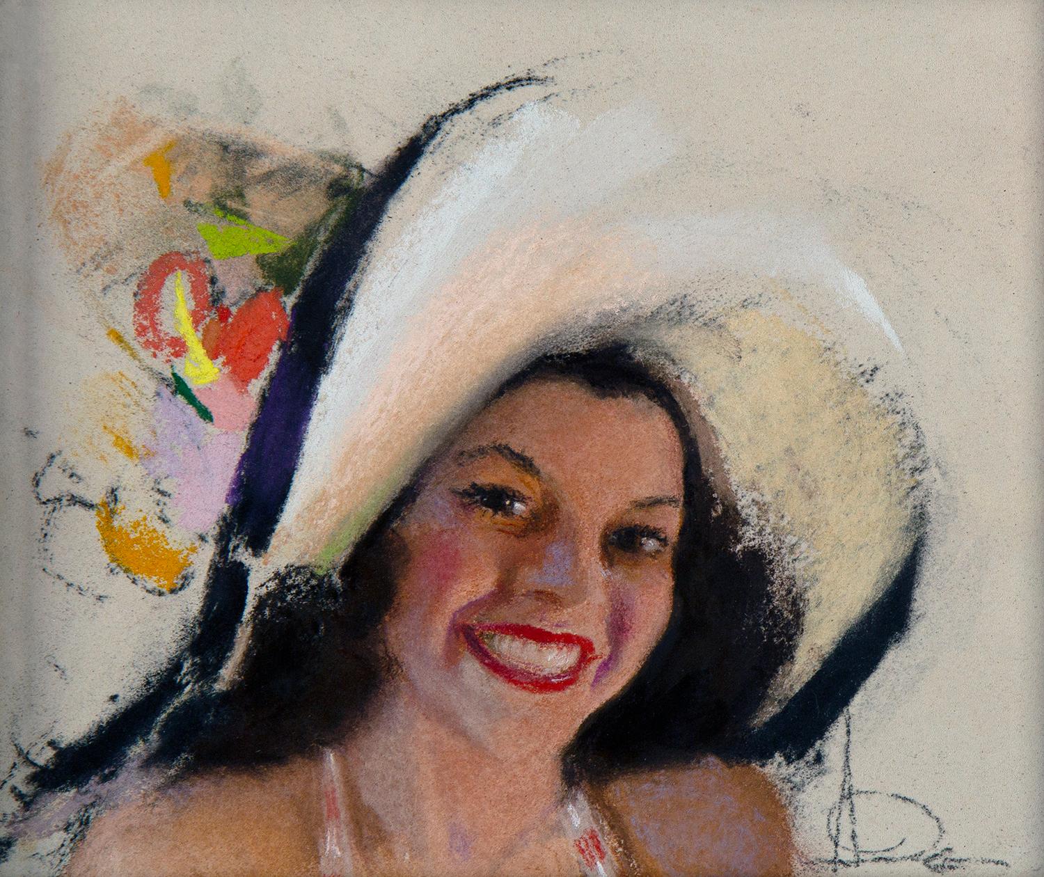 Rolf Armstrong Figurative Painting - All Smiles Thumbnail Sketch