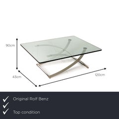 Rolf Benz 1150 Glastisch Silber Couchtisch