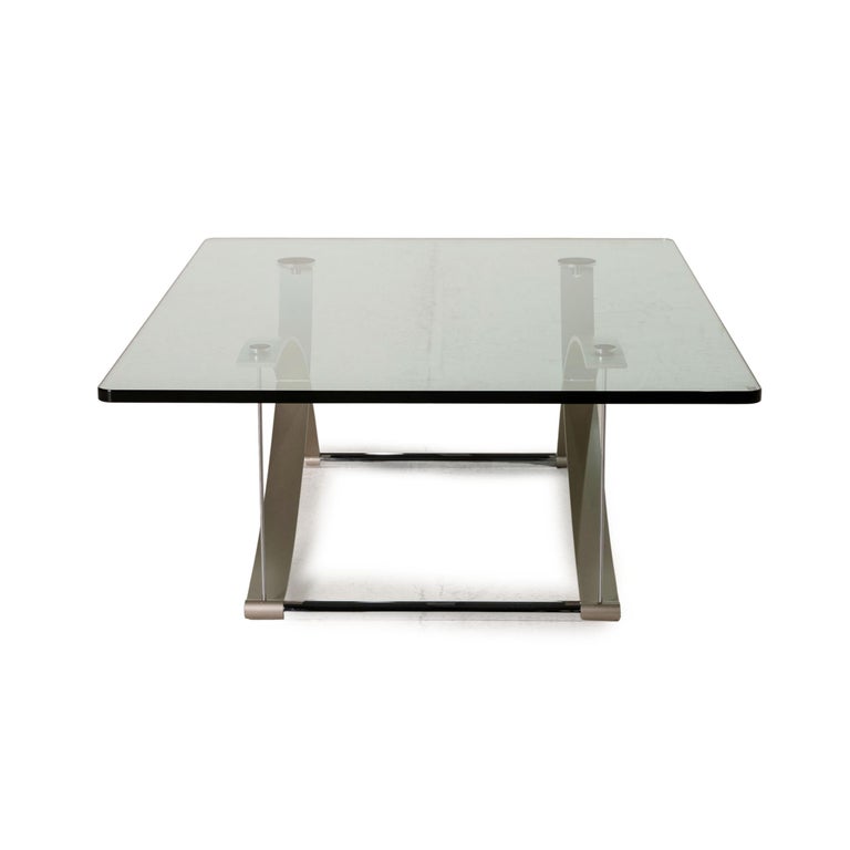 Rolf Benz 1150 Glass Table Silver Coffee Table at 1stDibs