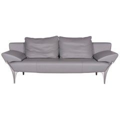 Rolf Benz 1600 Leather Sofa Gray Three-Seat