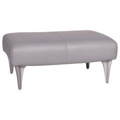 Rolf Benz 1600 Leather Stool Gray