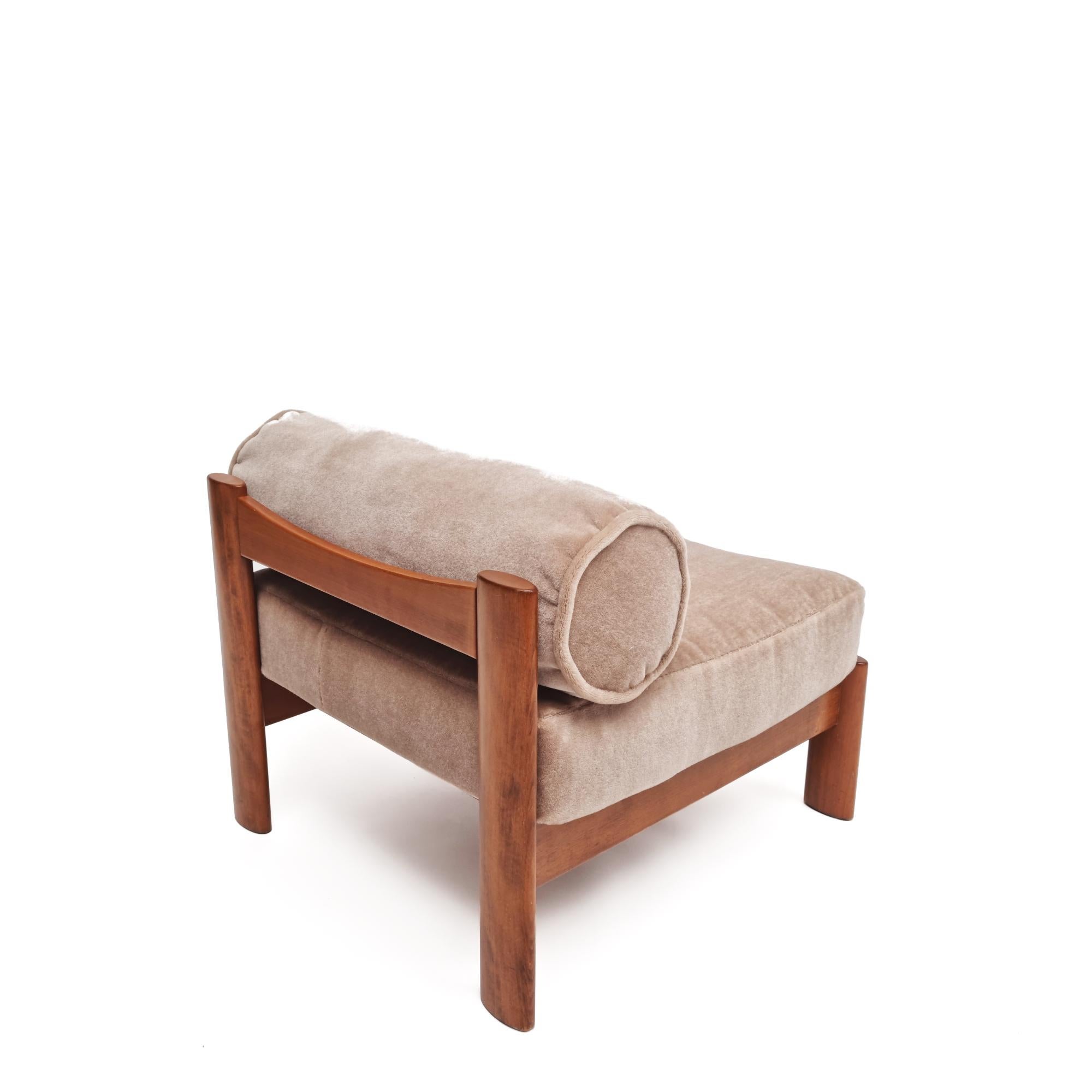 Mohair Fauteuil modulaire Rolf Benz des années 1970, retapissé en laine mohair de luxe en vente
