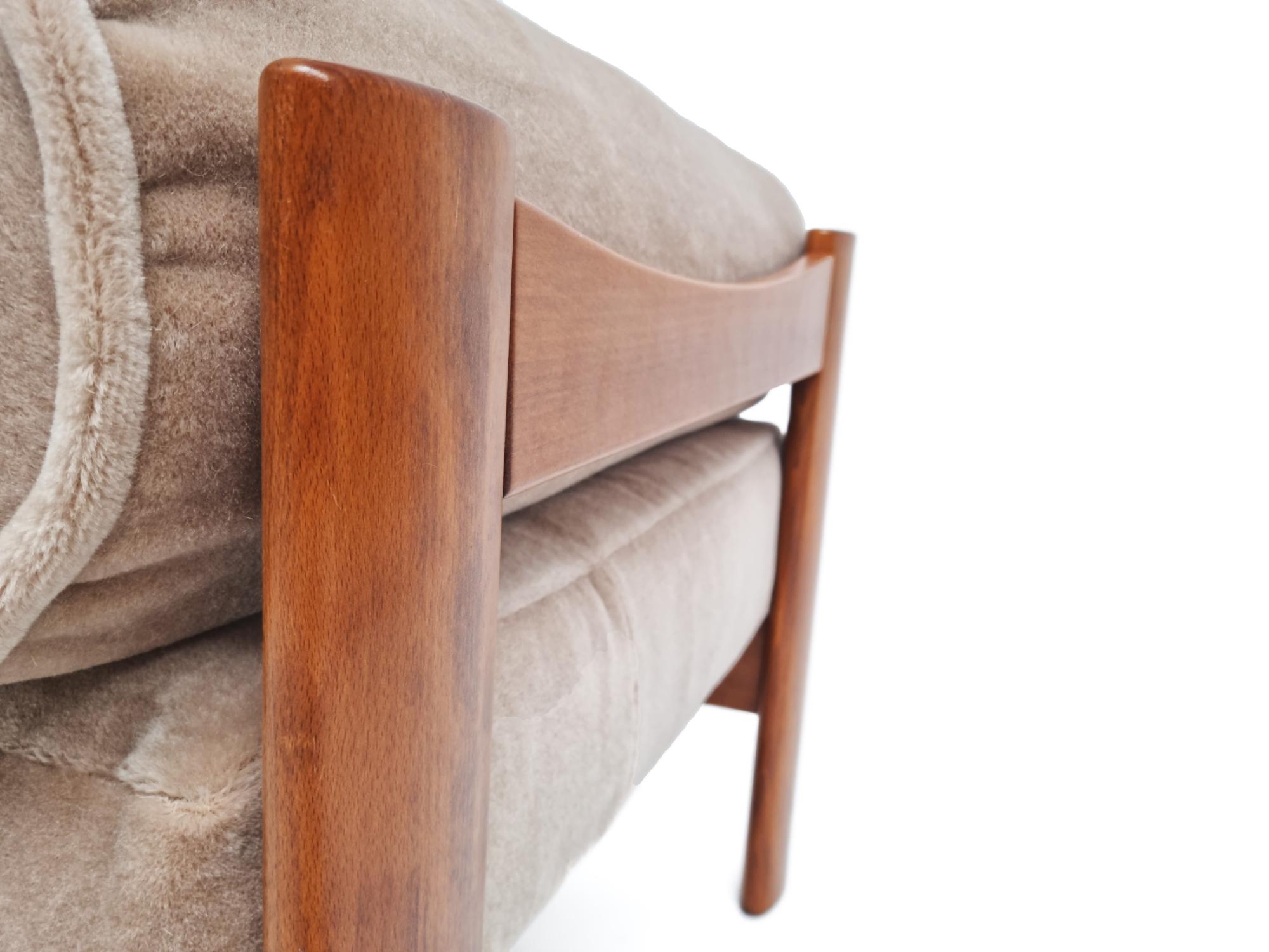 Fauteuil modulaire Rolf Benz des années 1970, retapissé en laine mohair de luxe en vente 2