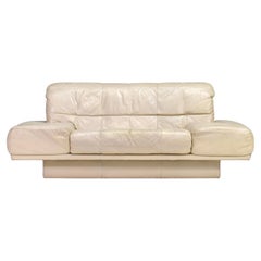Rolf Benz 2-seat sofa in Ivory Cream White Leather – Germany, circa 1980-1990