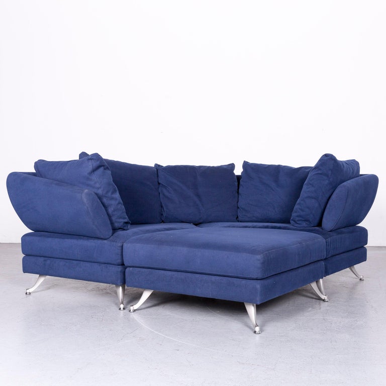 Rolf Benz 222 Designer Sofa Blue Fabric Three-Seat Corner Couch at 1stDibs  | rolf benz sofa 222