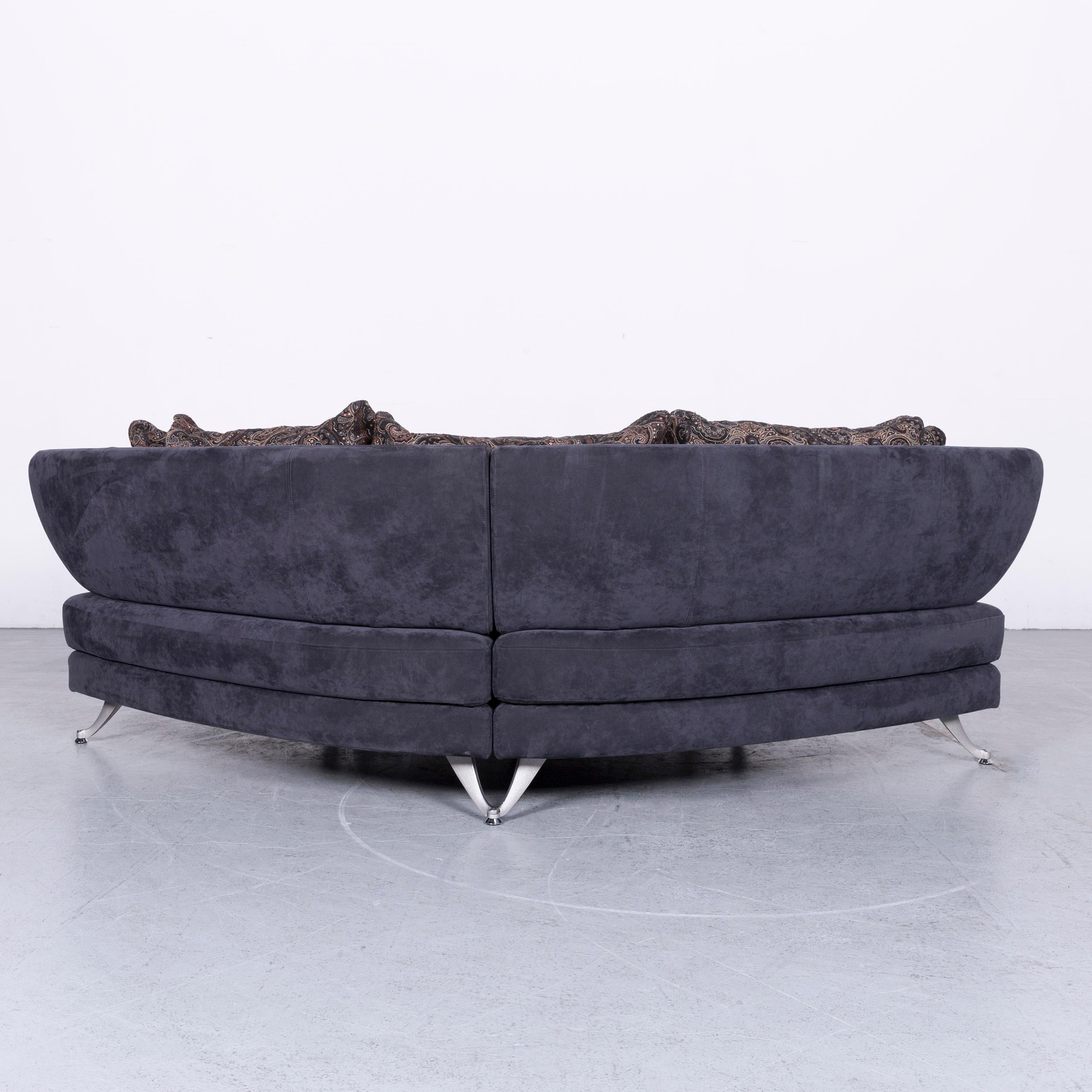 Rolf Benz 222 Designer-Sofa Dunkelblaue dreisitzige Eck-Kommode aus Stoff 5