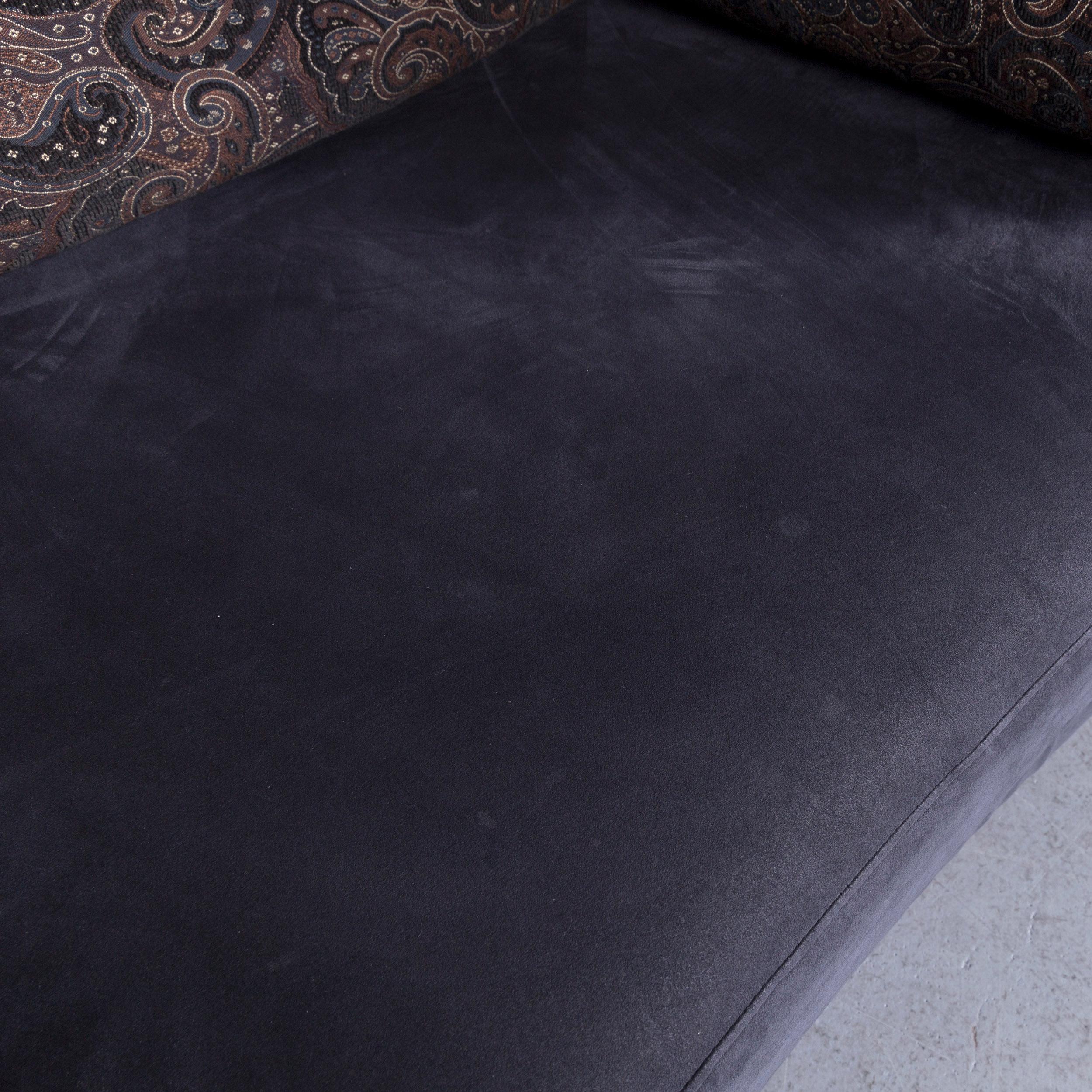 Rolf Benz 222 Designer-Sofa Dunkelblaue dreisitzige Eck-Kommode aus Stoff 1
