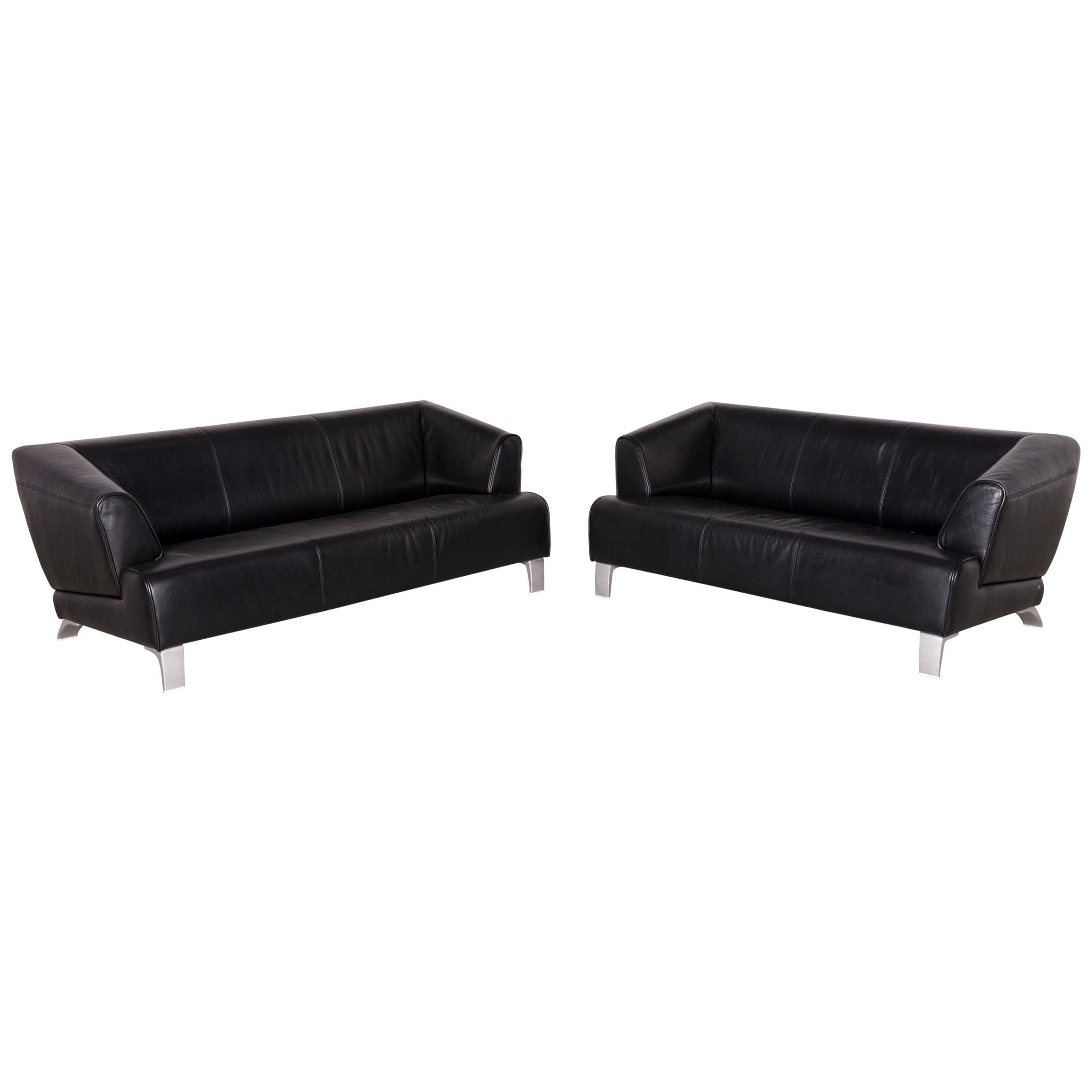 Rolf Benz 2300 Designer Sofa Black Two-Seat Leather Couch at 1stDibs | rolf  benz rb 2300