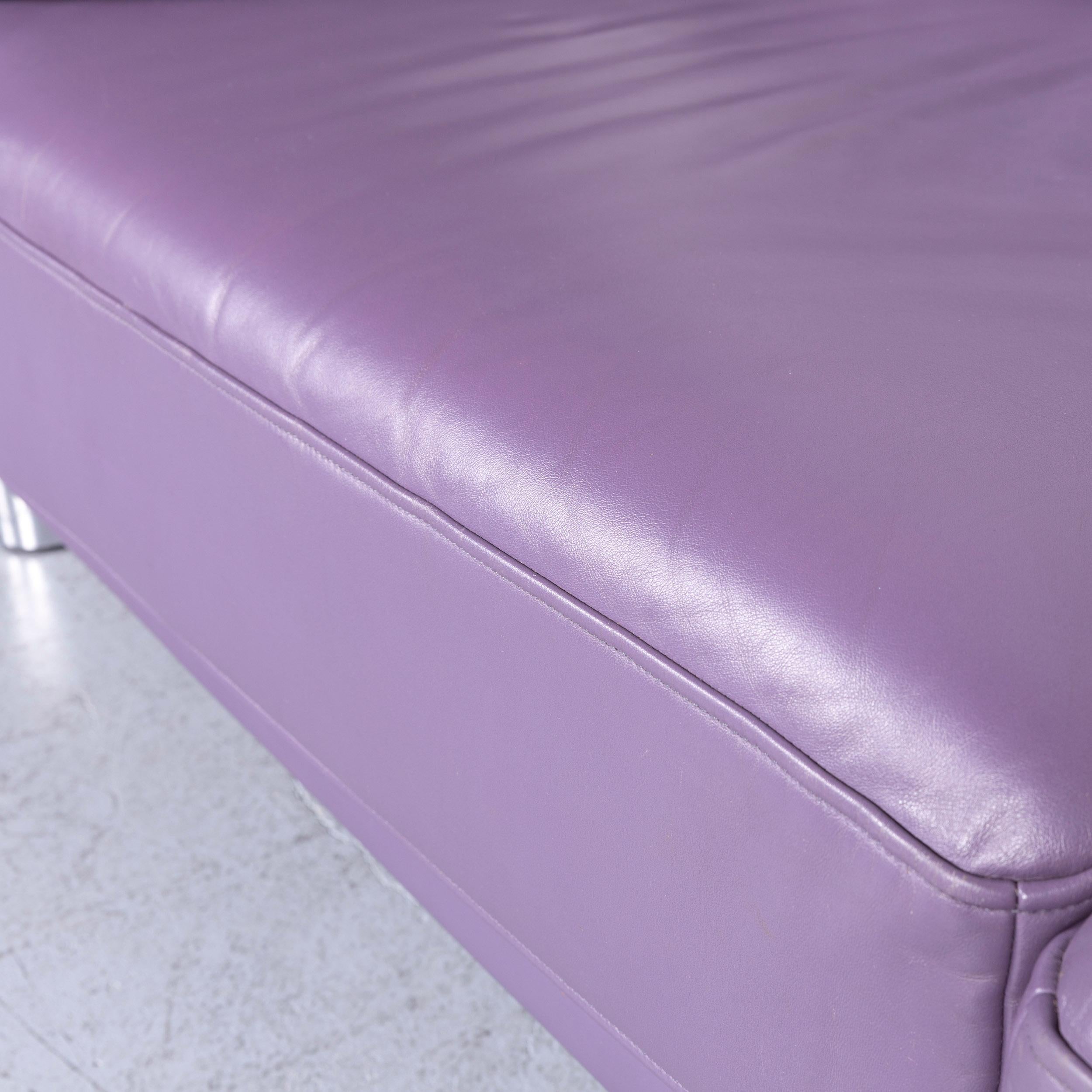 Rolf Benz 2400 Designer Leather Sofa Purple Couch with Function 3