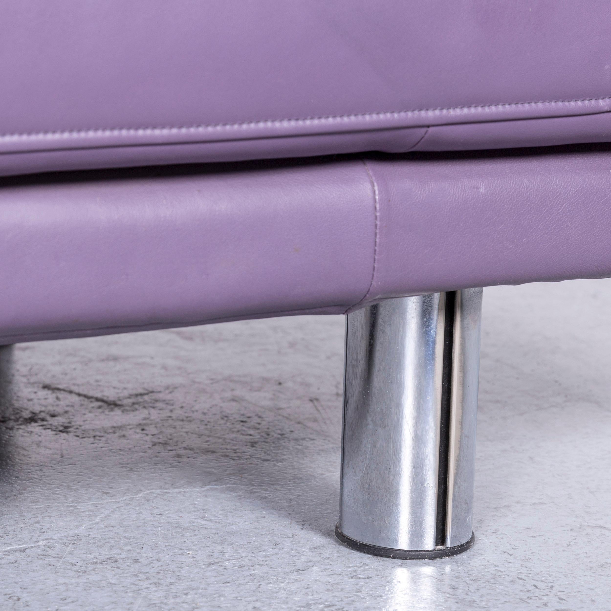 Rolf Benz 2400 Designer Leather Sofa Purple Couch with Function 4