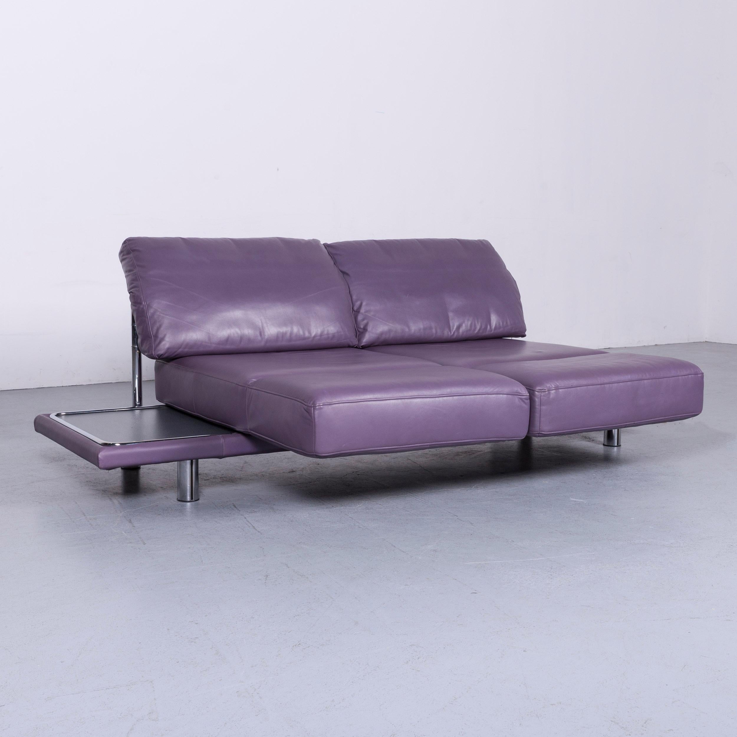 purple leather couch