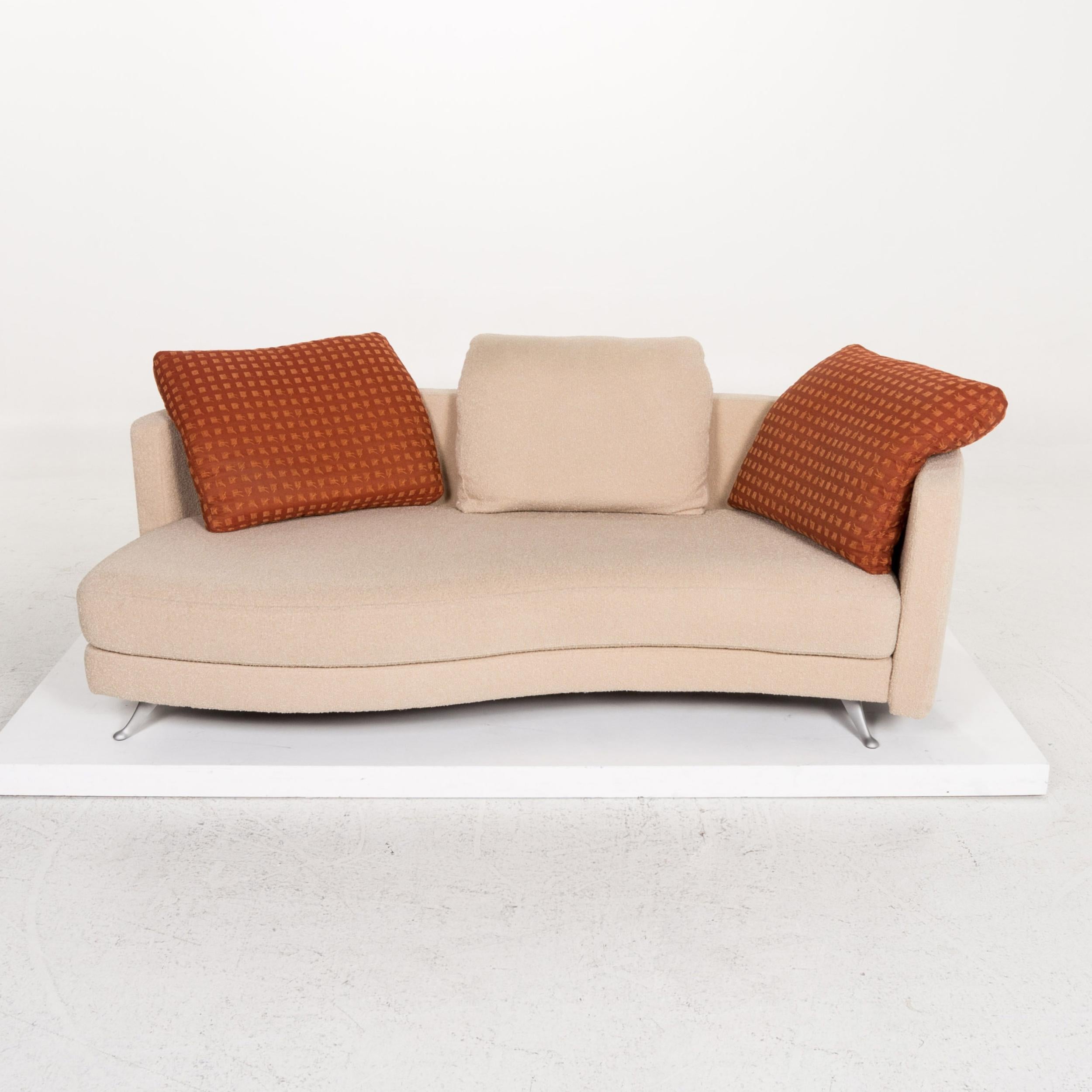 Rolf Benz 2500 Fabric Sofa Beige Two-Seat Couch For Sale at 1stDibs