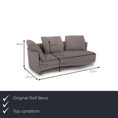 Rolf Benz 2500 Fabric Sofa Gray Two-Seater Couch