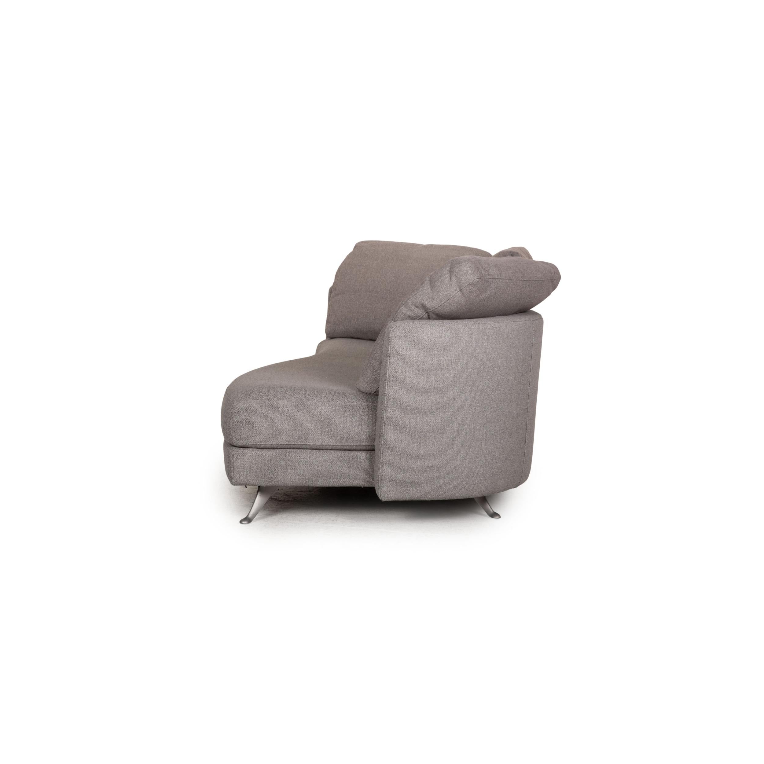 Rolf Benz 2500 Fabric Sofa Set Gray Two-Seater Stool 3
